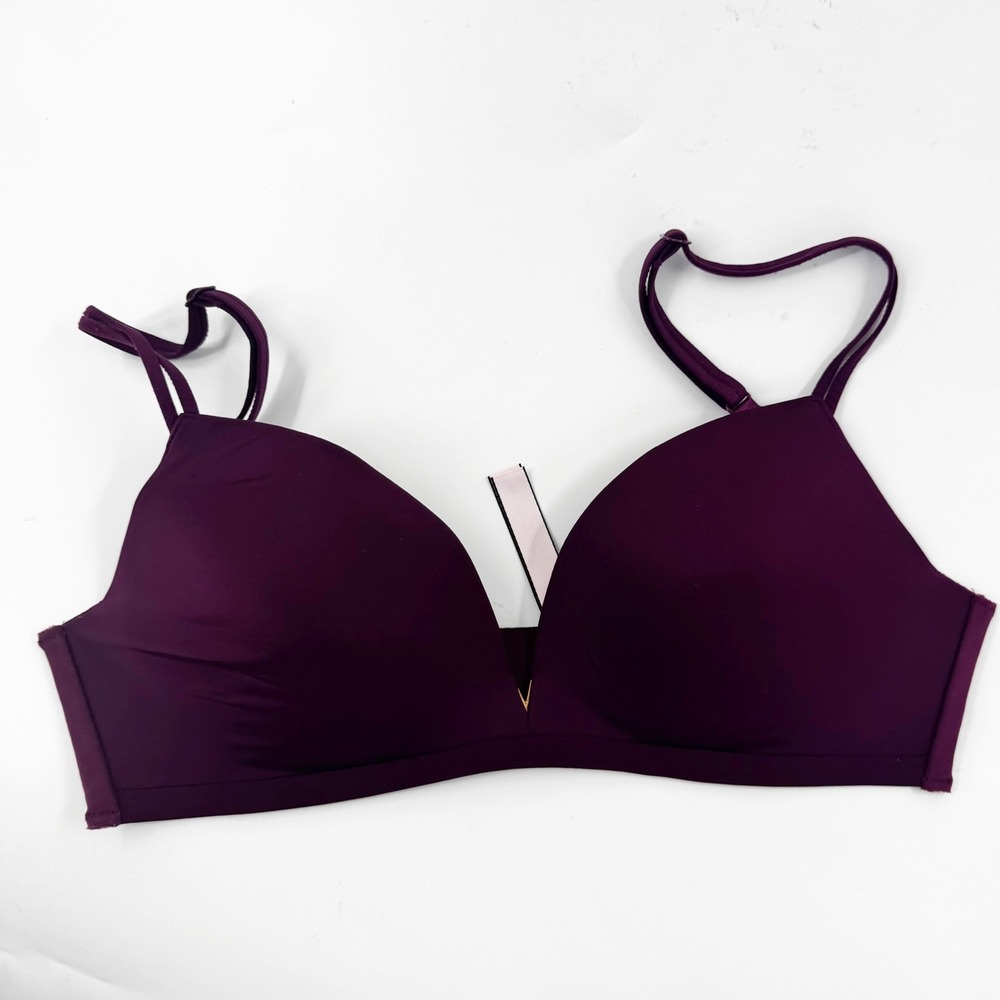 Victoria's Secret Wireless Padded Bra Plum Purple V-Hardware 32C